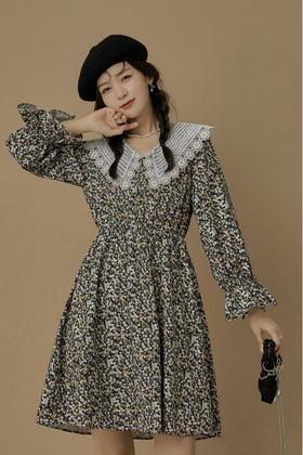 Other Mix 蕾丝翻领碎花连衣裙 15357