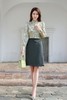 Le Malene 墨绿色高腰A字及膝半裙 15483 商品缩略图2