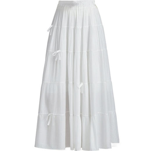 MYX-XBMY-11828-L百褶长款大摆裙垂感修身A字裙时尚蛋糕裙2025年春夏款显瘦半身裙 商品图4