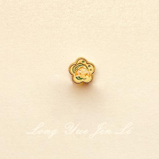 足金珐琅年年有鱼吊坠,1.32克,工费：10元/克 商品图0