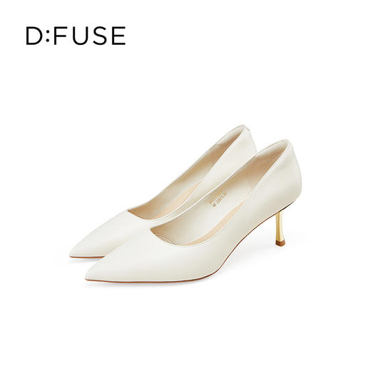 Dfuse迪芙斯2025春季新款经典通勤鞋简约素面金属高跟鞋DFD1111067 商品图1