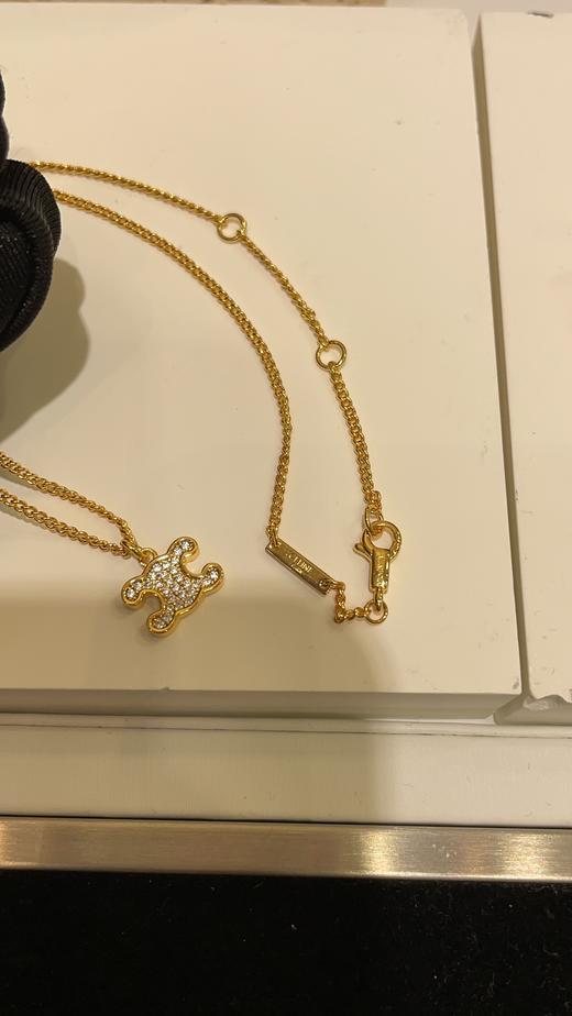 赛家 新款满钻凯旋门徽标金色项链 商品图2