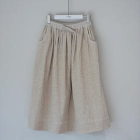 黄阿福｜原色亚麻棉灯芯绒弯兜半裙