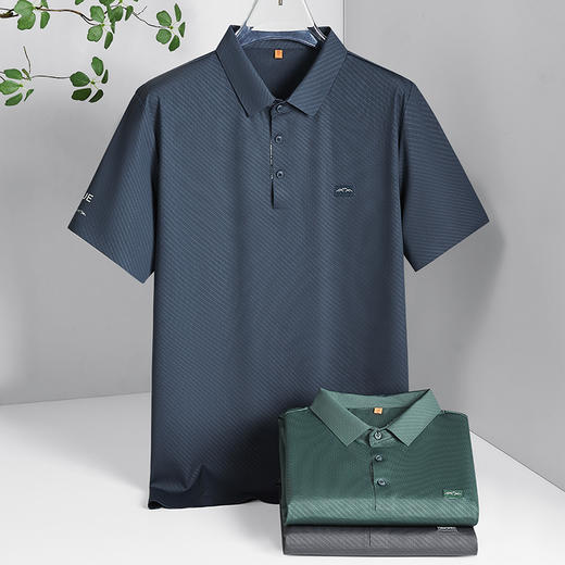 【弹力】【DWP】大依优型大码短袖POLO衫弹力翻领体恤加肥加大男士大号弹力透气舒适夏季半袖 商品图1