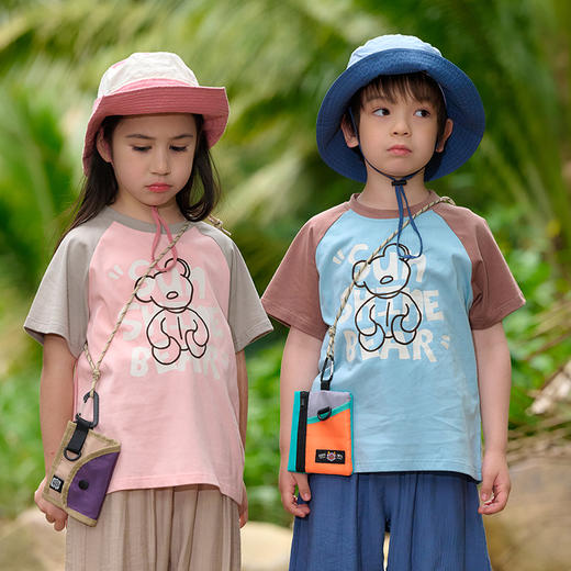 【7A抗菌纯棉】棉花堂2025年夏款简笔画小萌熊童装短袖T恤---F251113&F251113YX 商品图7