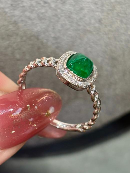 1.3ct刻面祖母绿戒指 商品图0