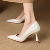【预售5天】裸色高跟鞋细跟新款春秋漆皮法式尖头浅口百搭职业气质单鞋女SLLK&sl-7877 商品缩略图4
