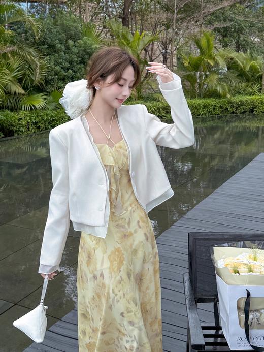 张心子【绿野仙踪】春夏氛围感碎花小荷叶花边吊带裙 连衣裙U2502002 商品图6