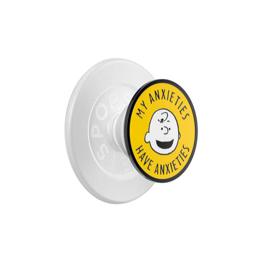 【史努比与朋友们】好人查理 MAGSAFE磁吸手机气囊支架 Round圆啪嗒系列 金属珐琅 黄色 卡通 商品图0