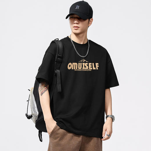 【DQ】大依优型大码男装260G重磅圆领T恤男宽松印花短袖半袖夏季新品潮款 商品图1