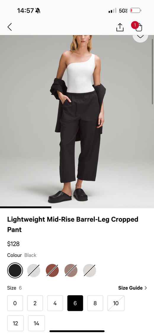 Lululemon茧形裤 黑色，只有6码 ， 春夏穿很舒服， 只要¥460 商品图0