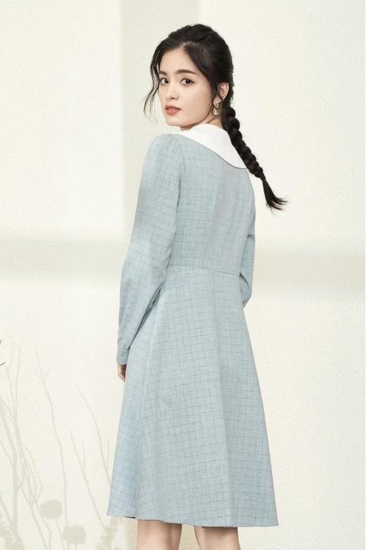 熙然 早春气质翻领单排扣连衣裙 15665 商品图3