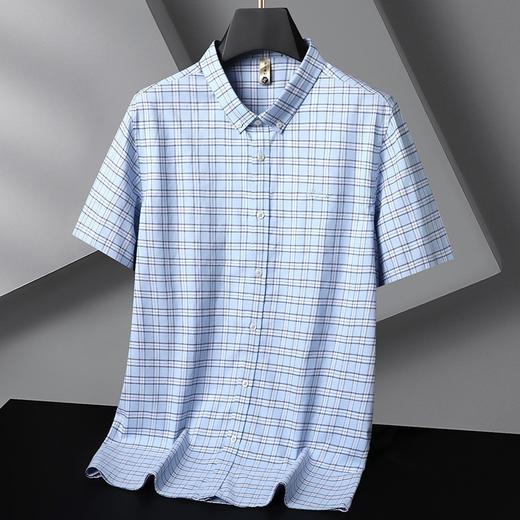 【莱赛尔棉】【DG】大依优型大码短袖衬衫男休闲夏季薄款上衣胖子莱赛尔棉格子加肥加大 商品图0