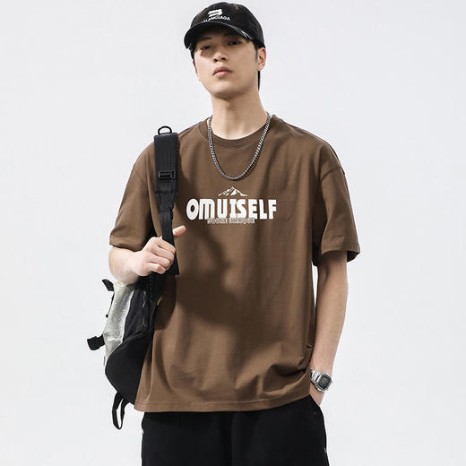 【DQ】大依优型大码男装260G重磅圆领T恤男宽松印花短袖半袖夏季新品潮款 商品图3