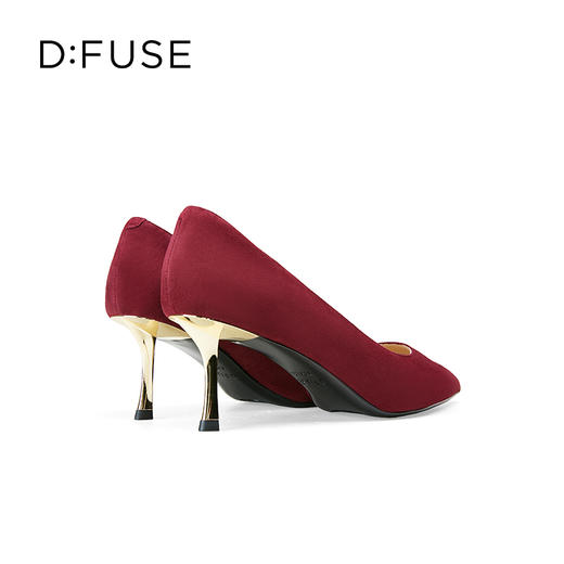 Dfuse迪芙斯2025春季新款经典通勤鞋简约素面金属高跟鞋DFD1111067 商品图8