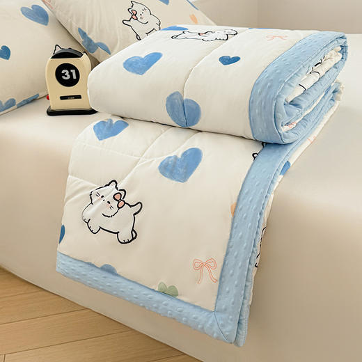 【A类母婴级水洗棉夏凉被】双层纱豆豆被 大豆空调被 单双人夏被礼品被 商品图7