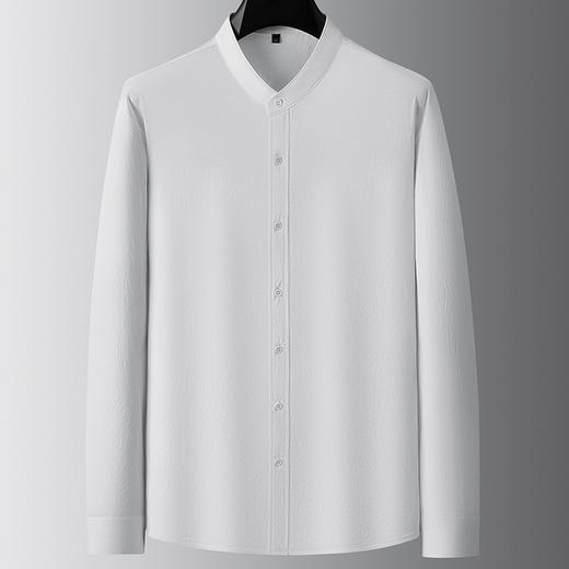 【牛津麻料】【DDA】大依优型大码长袖衬衫休闲立领棉质衬衣服男士加肥加大码简约胖子春款 商品图1
