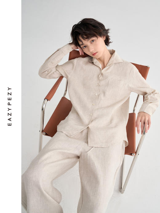 亚麻合身经典衬衫 商品图2