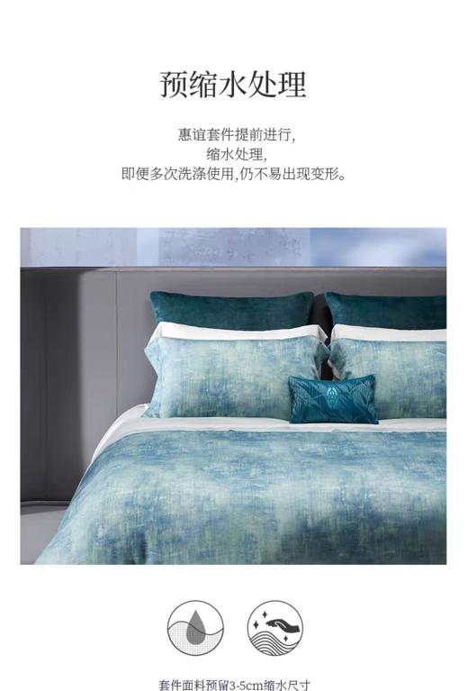 whinny/惠谊  新中式简约现代全棉长绒棉数码印花四件套 湖颂丹青 商品图4