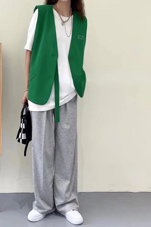 WHO KNOWS 时髦绿休闲百搭街头马甲 15873 商品图1