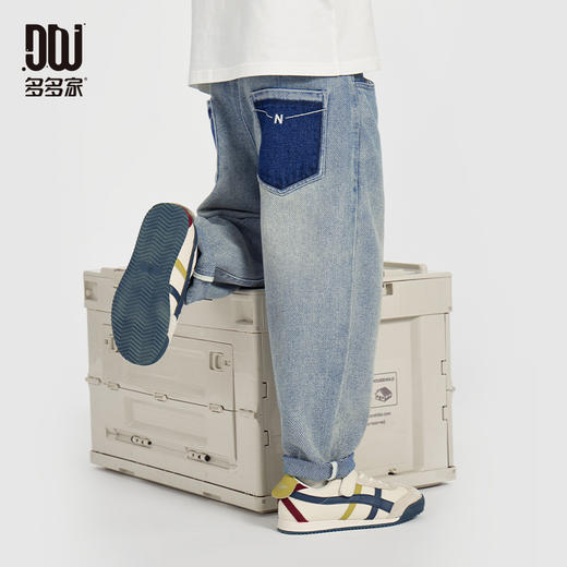 【团购价69.9】多多家男童牛仔裤春秋季2025新款儿童中大童宽松洋气直筒刺绣裤子10385 商品图0