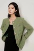 Le Malene 绿色精致圆领口袋纽扣外套 17722 商品缩略图0
