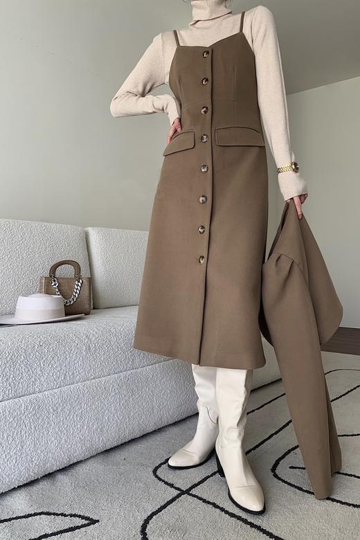 amadella 卡其咖色吊带披肩两件套 17692 商品图2