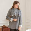 famecoco范可儿短款时尚风衣女士秋天长袖拼接收腰全棉外套F225AV005 商品缩略图1