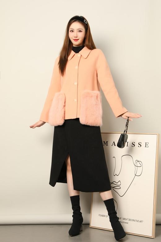 ELLA JADE 橘粉色毛毛短外套 17668 商品图1