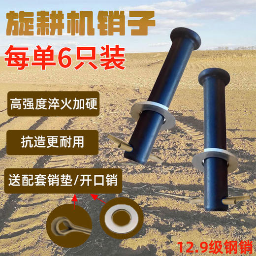 【6只装】旋耕机传动轴钢销通用十字节万向节销14*80高硬度12.9级 商品图0