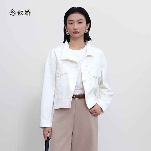【商场同款】CNJ5380 “风尚牛仔衣” 白色清新、轻盈，斜纹牛仔棉，吸汗透气 白色牛仔外套 商品图8