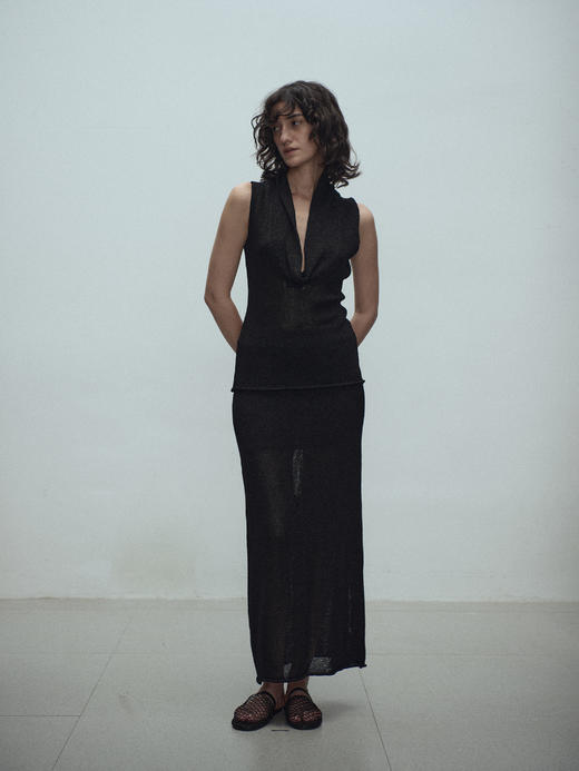 VC｜SS25038 Amani draped knit top  [无袖上衣 黑 / 米白 ] 商品图4