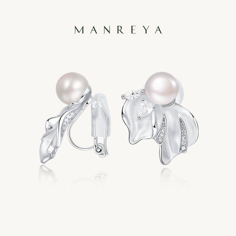 Manreya玛芮雅“春见悠然”淡水珍珠耳夹耳钉无耳洞耳夹