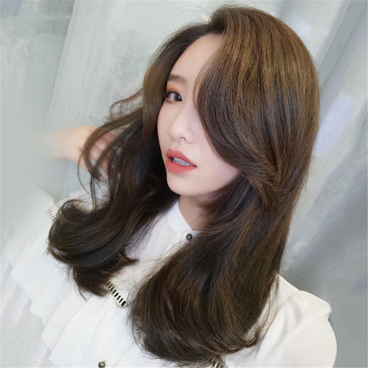 bjzm5032-dz-6 EASIHAIR 假发女长发长卷发八字刘海中分假发真人发丝自然网红大波浪全头套 商品图1