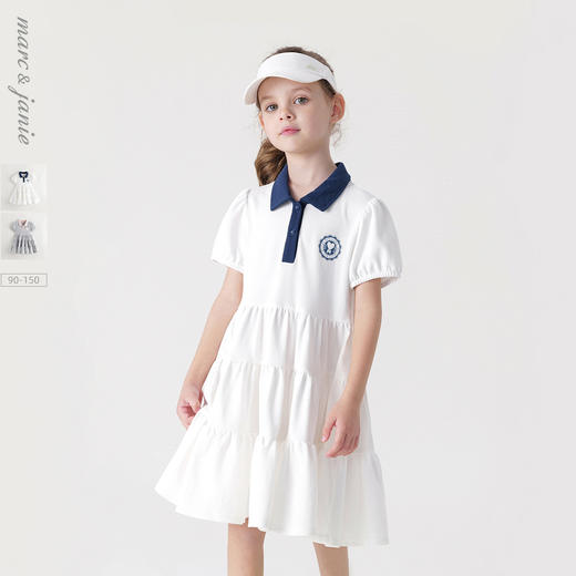 [凉感快干]马克珍妮女童活力校园运动连衣裙Polo领裙子2025夏装550509 商品图0