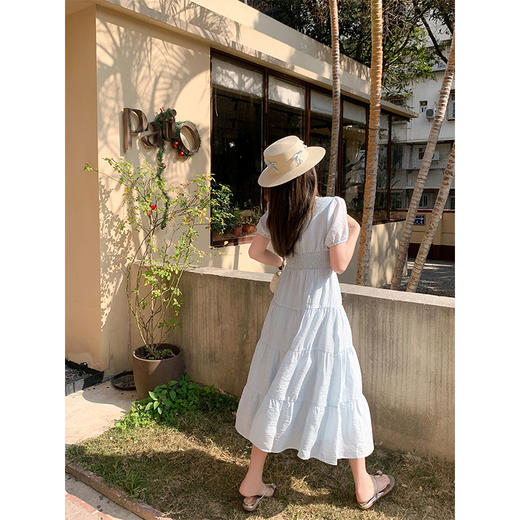 <曾小咸推荐>现货秒杀！卖完不补 ！微信粉丝打折价！！浅蓝色收腰连衣裙 日常229.99/件 立减140 秒杀89.99/件！！ 商品图4