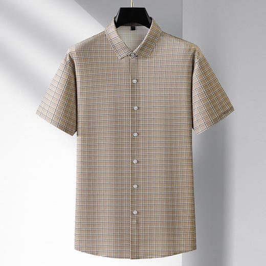 【超大码】【DM】大依优型大码短袖衬衫宽松格子半袖休闲衬衣男夏季薄款加肥大码上衣300斤胖子 商品图6