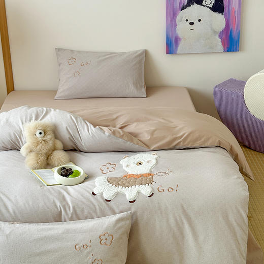 【品牌直发】加倍生活  纯棉色织贴布绣四件套 商品图6