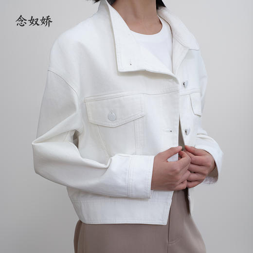 【商场同款】CNJ5380 “风尚牛仔衣” 白色清新、轻盈，斜纹牛仔棉，吸汗透气 白色牛仔外套 商品图12