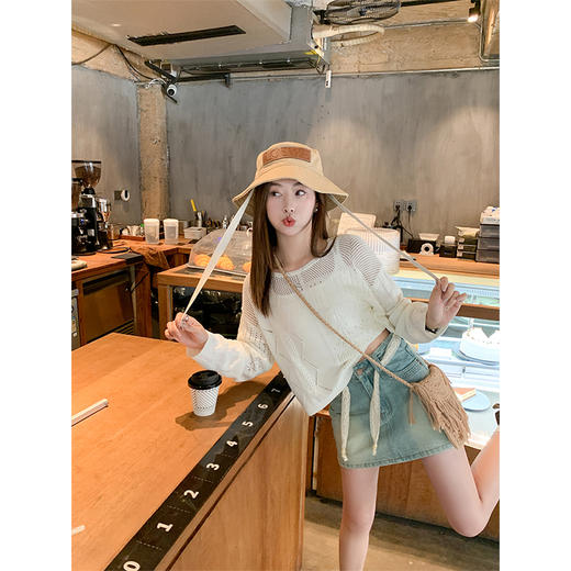 <曾小咸推荐>韩版复古高腰牛仔短裙 商品图2