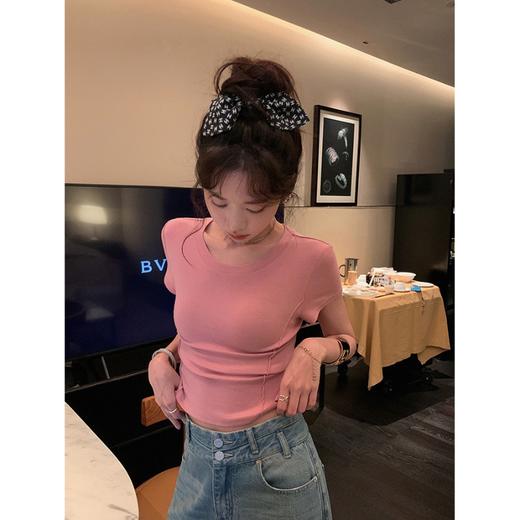 【GZ】无忧购修身短款鱼骨线显瘦带胸垫正肩上衣5027（截单后7天发货)25年清仓捡漏 商品图5