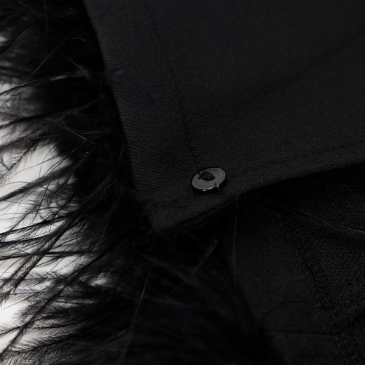 QE502斯尔丽25春季新款修身半裙可脱卸鸵鸟毛摇曳多姿不对称下摆半裙 商品图6