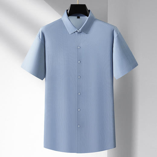 【超大码】【DM】大依优型大码短袖衬衫加肥特大号休闲半袖衬衣男士夏季新款无痕打底衫衬衫上衣 商品图3