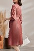 Le Malene 简约翻领口袋收腰百褶连衣裙 15792 商品缩略图3