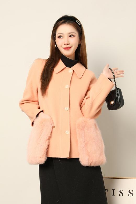 ELLA JADE 橘粉色毛毛短外套 17668 商品图0