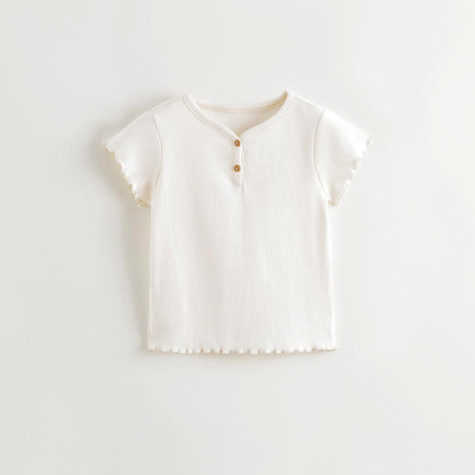 马克珍妮2025夏装新款 女童小V领弹力针织T恤550903 商品图1