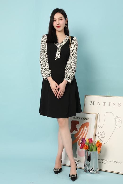 Le Malene 经典气质款假两件拼接式连衣裙 15643 商品图2