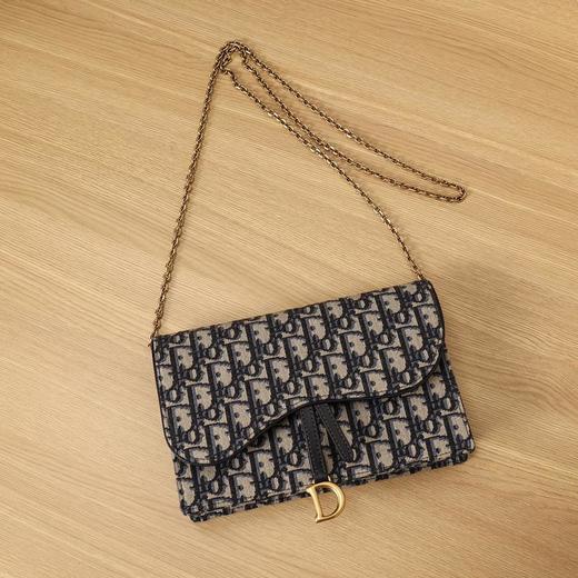 迪奥马鞍链条包woc蓝色提花面料Oblique印花（HH） 商品图0