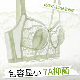 【298选3】D2-【B-E杯】【大胸显小 7A抑菌】轻薄透气蕾丝内衣女收副乳调整型薄款文胸  花藤月影