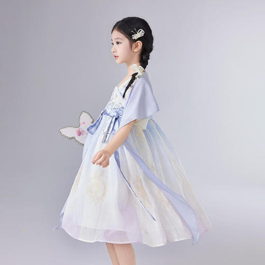 笛莎Deesha 童装女童连衣裙2025夏新款女童气质披肩汉服 商品图1